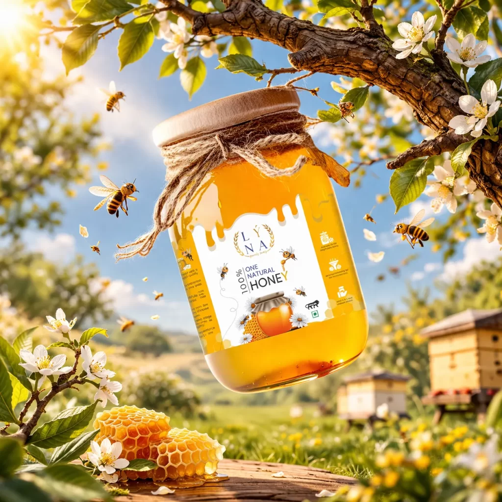 Lyna honey jar label design
